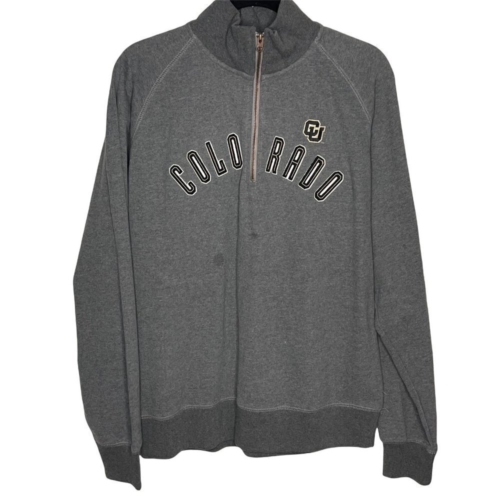 NWT Camp David Men's University of Colorado, Boulder 1/4 Zip Sweatshirt Gray L